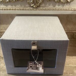 NWT RGI Home Cream Linen 14” Storage Box with Window